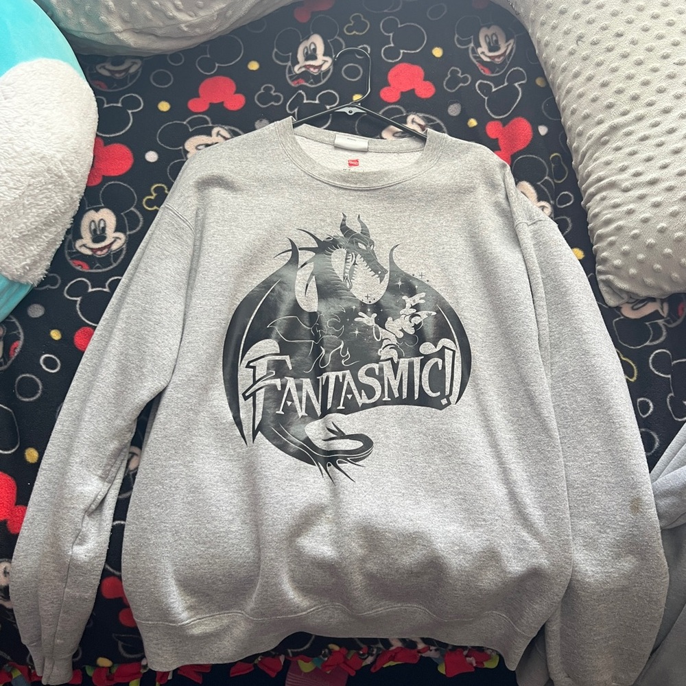 Disney Gray Fantasmic Crewneck Sweater